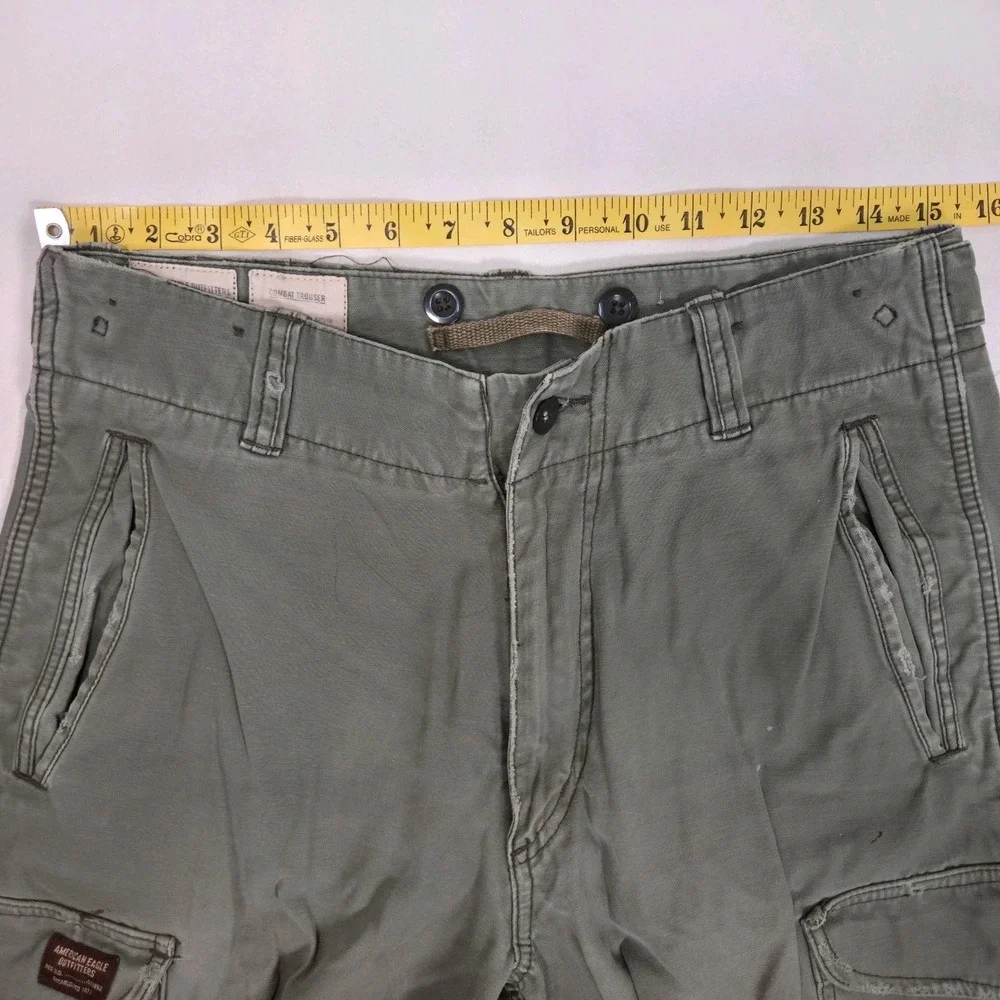VTG American Eagle Mens Size 28 Combat Trouser Cutoffs Olive Green 30×12.5 Cargo